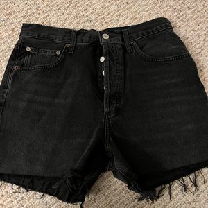 Agolde new with tags high wasted Dee black cut off shorts